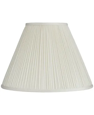 Beige Mushroom Pleated Medium Empire Lamp Shade 7" Top x 16" Bottom x 12" Slant x 11.25" High (Spider) Replacement with Harp and Finial