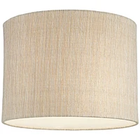 Gold and Silver Plastic Weave Medium Drum Lamp Shade 15" Top x 15" Bottom x 11" High (Spider) Replacement with Harp and Finial - Springcrest