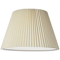 Empire Lamp Shade Ivory Knife Pleated Large 11" Top x 18" Bottom x 12" High Spider with Replacement Harp and Finial Fitting - Springcrest