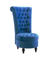 Homcom Retro Button-Tufted Royal Design High Back Armless Chair w/Thick Padding