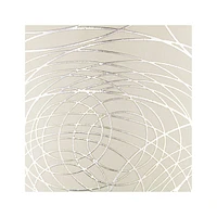 Set of 2 Round Hardback Tapered Drum Lamp Shades Off-White Silver Circles Medium 15" Top x 16" Bottom x 11" High Spider Fitting with Replacement Harp