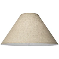 Set of 2 Empire Lamp Shades Fine Burlap Beige Large 6" Top x 19" Bottom x 12" High Spider with Replacement Harp and Finial Fitting - Spring crest