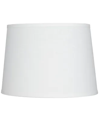 Hardback Tapered Drum Lamp Shade White Medium 12" Top x 14" Bottom x 10" High Spider with Replacement Harp and Finial Fitting - Springcrest