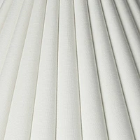 Set of 2 Box Pleat Empire Lamp Shades Antique White Large 6.75" Top x 20.75" Bottom x 10.75" High x 12.5" Slant Spider with Replacement Harp and Finia