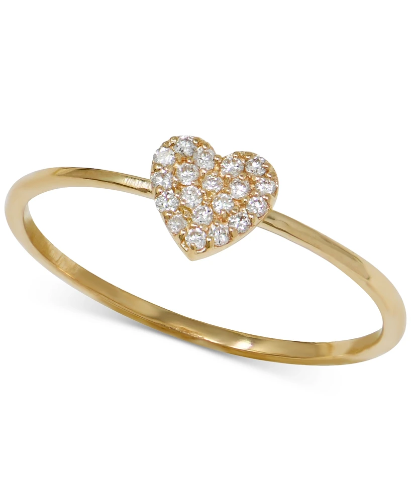 Jac + Jo by Anzie Diamond Heart Cluster Stack Ring (1/10 ct. t.w.) in 14k Gold