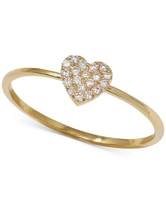 Jac + Jo by Anzie Diamond Heart Cluster Stack Ring (1/10 ct. t.w.) in 14k Gold