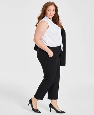 Kasper Plus Straight-Leg Pants