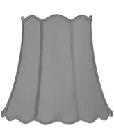 Morell Gray Medium Scallop Bell Lamp Shade 10" Top x 16" Bottom x 15" High x 16" Slant (Spider) Replacement with Harp and Finial - Springcrest