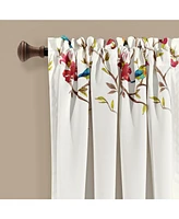Neela Birds Light Filtering Window Curtain Panels