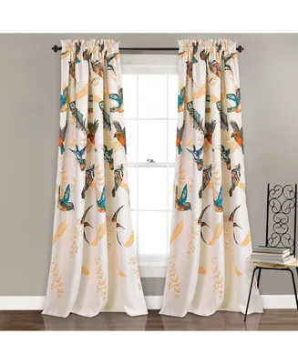 Bird Breeze Light Filtering Window Curtain Panels