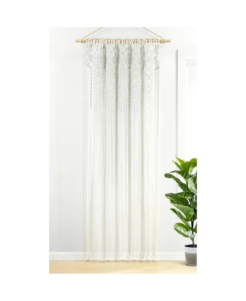 Boho Macrame Textured Cotton Window Curtain/Room Divider/Doorway/Wall Decor