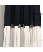 Lush Decor Linen Button Window Curtain - Single Panel Rustic and Modern Farmhouse Curtains