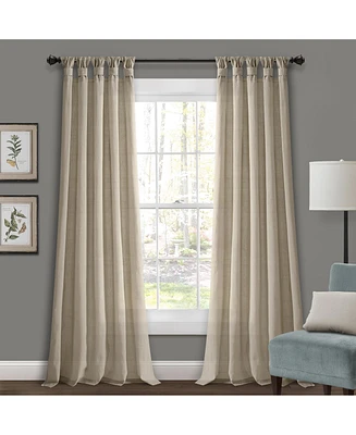 Burlap Knotted Tab Top Window Curtain Panels