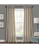 Burlap Knotted Tab Top Window Curtain Panels