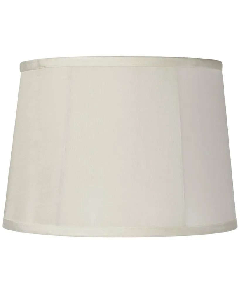 Medium Round Softback Off-White Tapered Drum Lamp Shade 12" Top x 14" Bottom x 10" High (Spider) Replacement with Harp and Finial - Springcrest