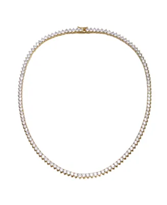 Flawless Tennis Necklace with Round Shape Cubic Zirconia