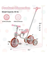 4-in-1 Kids Trike Bike with Adjustable Parent Push Handle and Seat Height