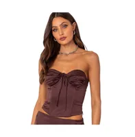 Women's Bea satin lace up corset top