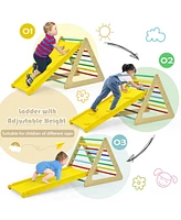 Inolait 3 in 1 Wooden Set of 2 Triangle Climber with Ramp for Slid
