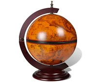 Tabletop Globe Bar Wine Stand Eucalyptus Wood