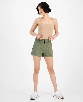 And Now This Women's Paperbag-Waist Cuffed Shorts, Created for Macy's