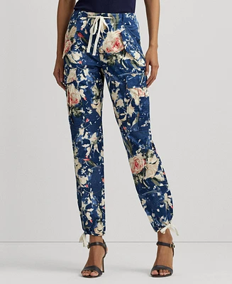 Lauren Ralph Women's Floral High-Rise Cargo Pants