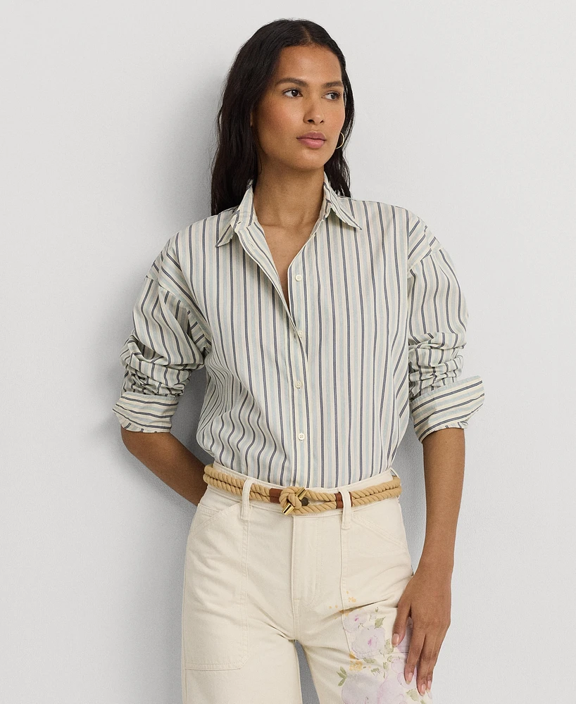 Lauren Ralph Women's Cotton Striped Shirt, Regular & Petite