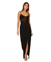 Adrianna by Papell Women's Sleeveless Mesh-Panel Gown