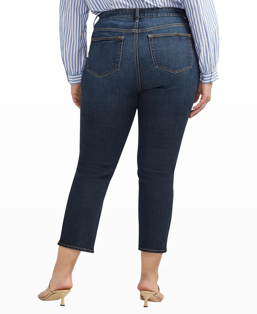 Jag Plus Size Ruby Mid Rise Straight Cropped Jeans