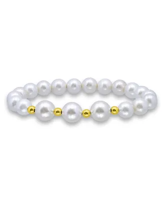 Macy's White Shell Pearl Stretch Bracelet