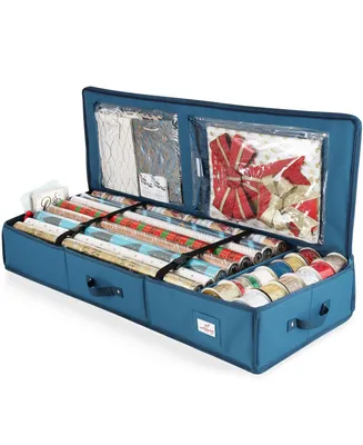 Premium Holiday Gift Wrapping Paper & Accessories Storage Box - Fits Up to 22 Rolls of 40"