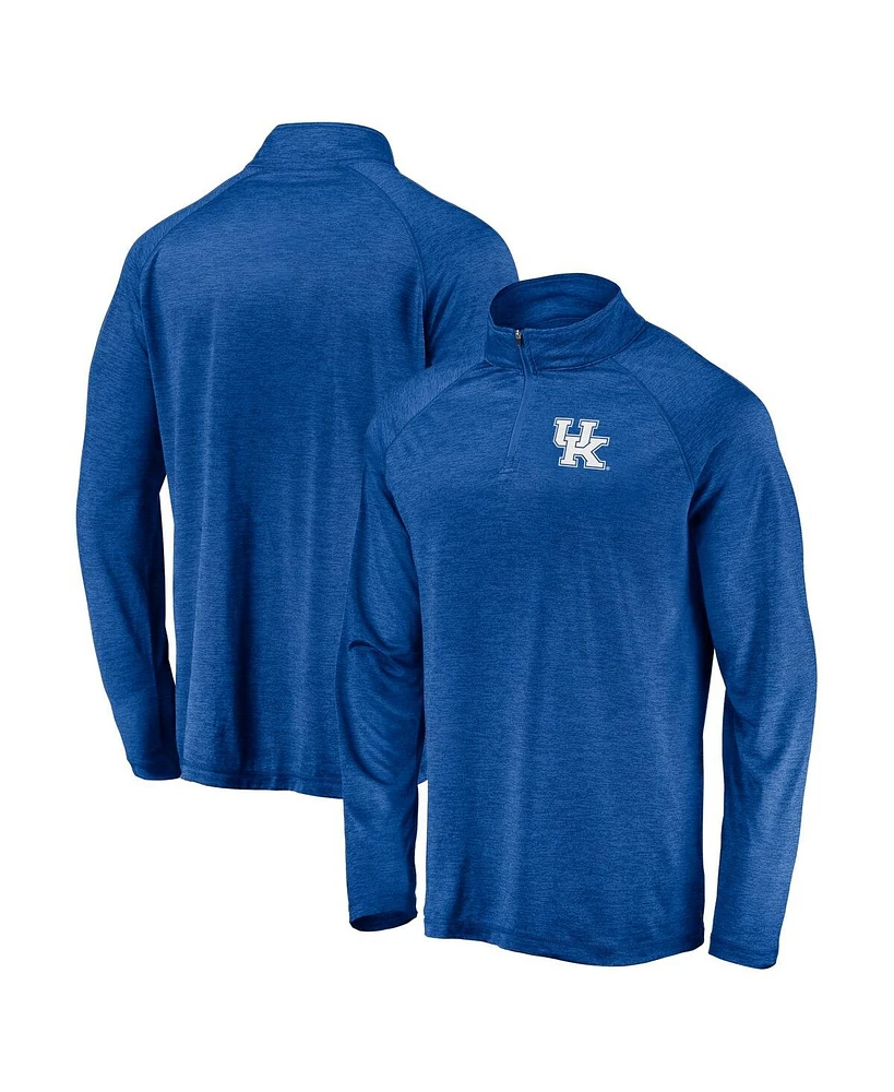 Men's Fanatics Royal Kentucky Wildcats Striated Raglan Lightweight Quarter-Zip Top