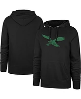 Men's '47 Brand Black Philadelphia Eagles Gridiron Classics Imprint Headline Pullover Hoodie