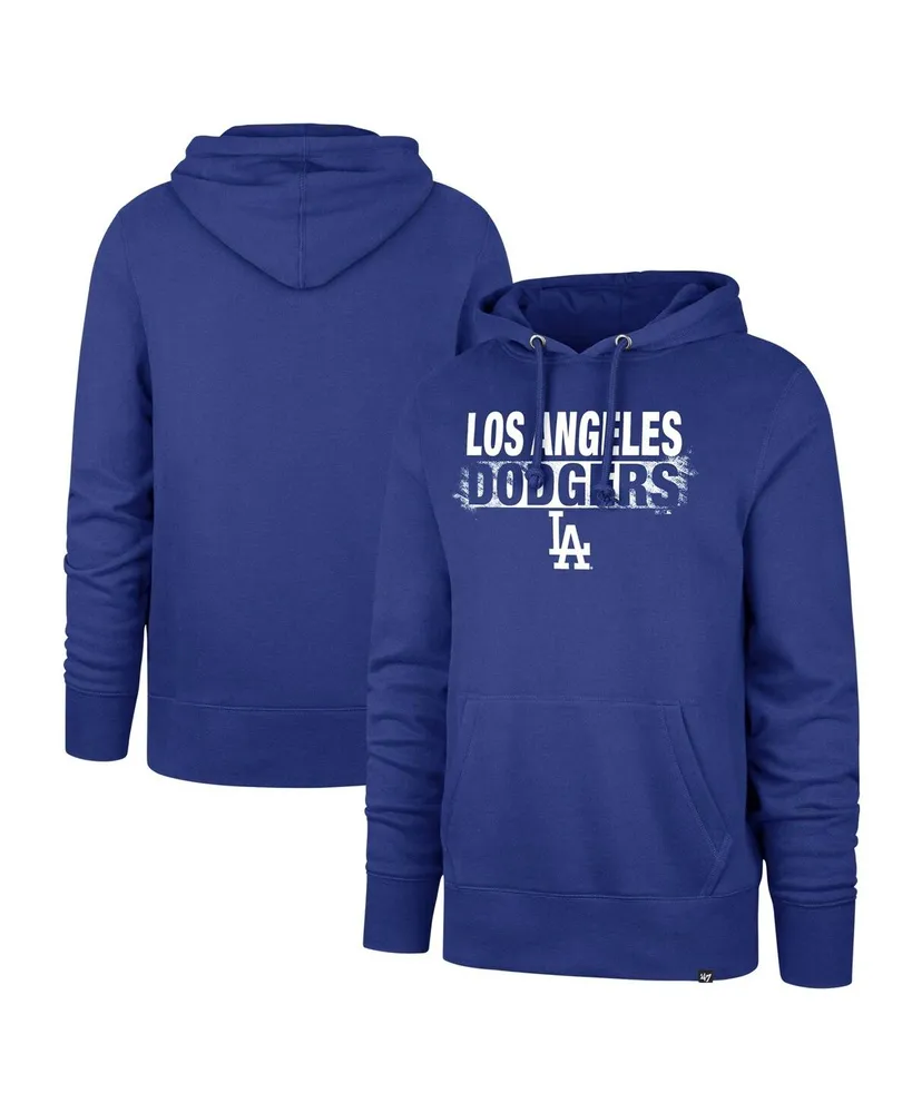 Men's '47 Brand Royal Distressed Los Angeles Dodgers Base Slide Headline Pullover Hoodie