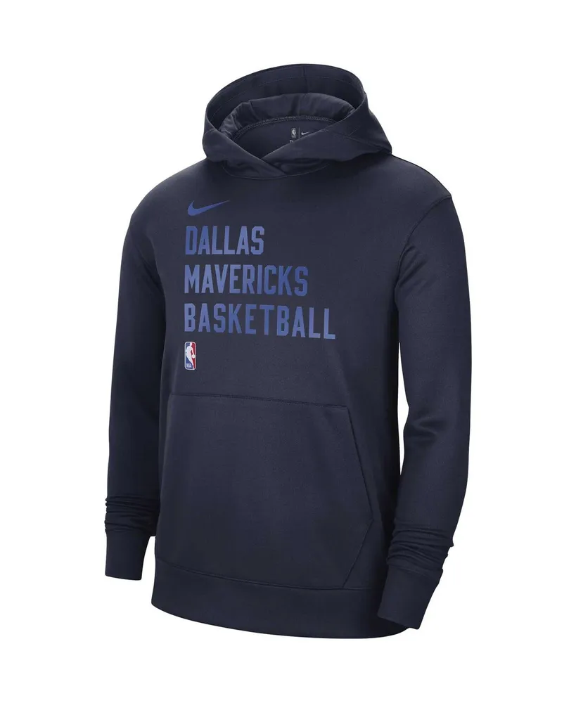 Men's and Women's Nike Navy Dallas Mavericks 2023/24 Performance Spotlight On-Court Practice Pullover Hoodie