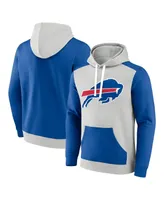 Men's Fanatics Silver, Royal Buffalo Bills Big and Tall Team Fleece Pullover Hoodie