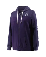 Women's Fanatics Heather Navy Dallas Cowboys Plus City Ties Full-Zip Hoodie