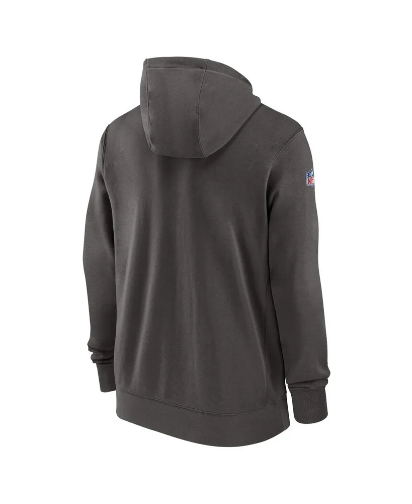 Men's Nike Pewter Tampa Bay Buccaneers Sideline Club Performance Full-Zip Hoodie