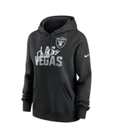 Women's Nike Black Las Vegas Raiders Wordmark Club Fleece Pullover Hoodie