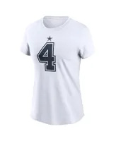 Women's Nike Dak Prescott White Dallas Cowboys Player Name and Number T-shirt