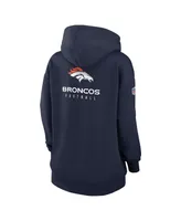 Women's Nike Navy Denver Broncos 2023 Sideline Club Fleece Pullover Hoodie