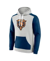 Men's Fanatics Gray, Navy Chicago Bears Gridiron Classics Lost Step Pullover Hoodie