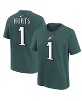 Big Boys Nike Jalen Hurts Green Philadelphia Eagles Player Name and Number T-shirt