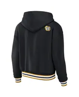 Women's Wear by Erin Andrews Black Pittsburgh Steelers Lace-Up Pullover Hoodie