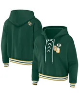 Women's Wear by Erin Andrews Green Bay Packers Lace-Up Pullover Hoodie