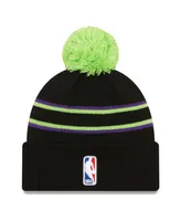 Men's New Era Black New Orleans Pelicans 2023/24 City Edition Cuffed Pom Knit Hat