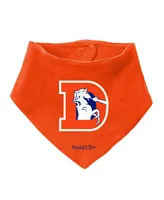 Baby Boys and Girls Mitchell & Ness Orange, Royal Denver Broncos Throwback Big Score Bodysuit, Bib, Bootie Set