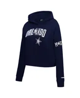 Women's Pro Standard Navy Orlando Magic 2023/24 City Edition Cropped Pullover Hoodie