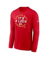 Men's Nike Red Kansas City Chiefs 2023 Afc West Division Champions Locker Room Trophy Collection Long Sleeve T-shirt