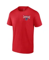 Men's Fanatics Red Ole Miss Rebels 2023 Peach Bowl Champions Score T-shirt